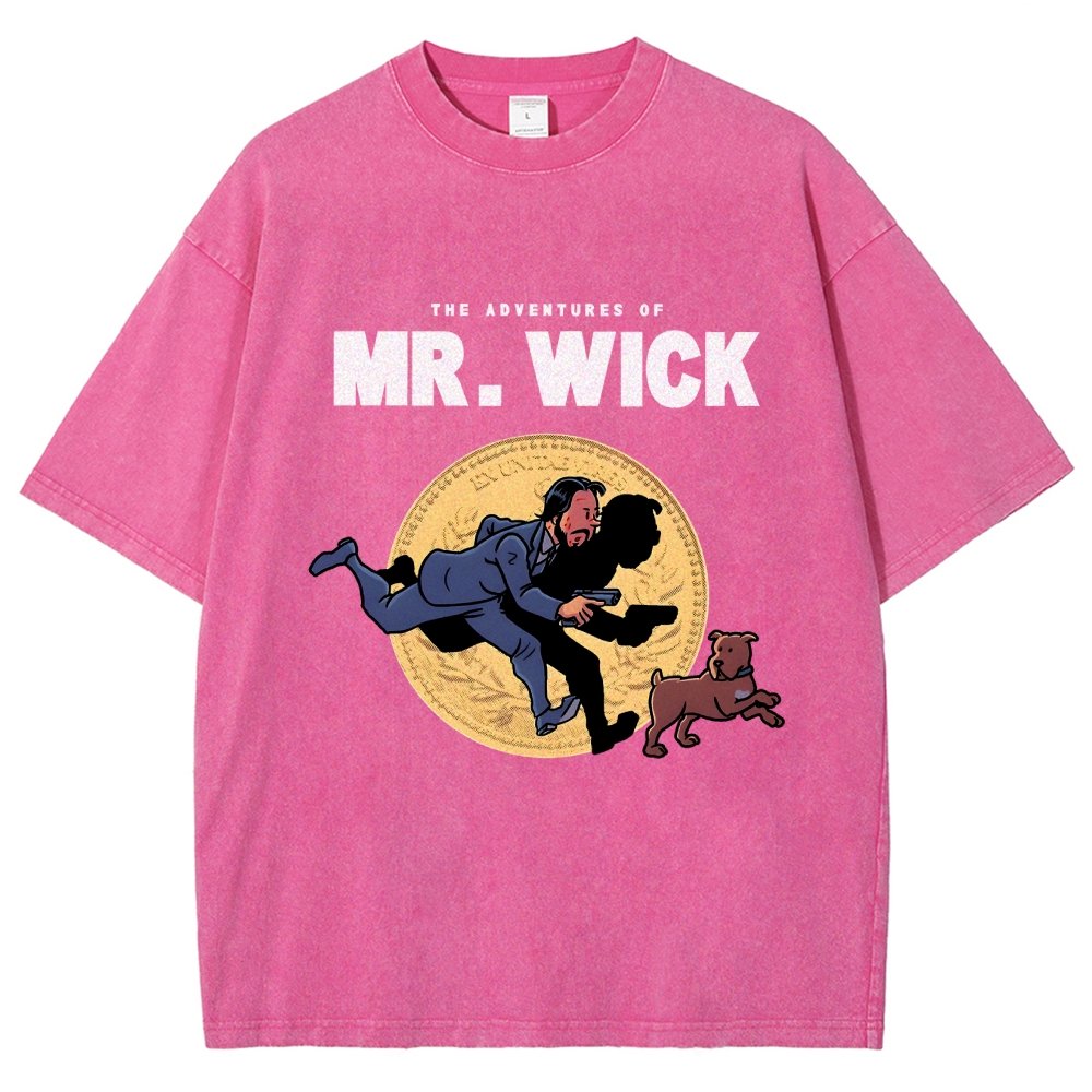 The Adventures of Mr. Wick Vintage Distressed T-shirt