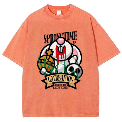 Spring Killer Rabbit Vintage Distressed T-shirt