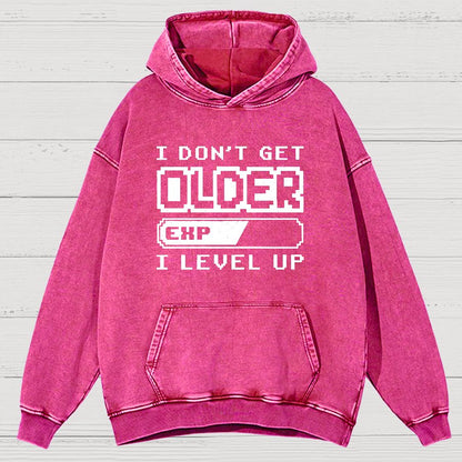 Don't Get Older, I Level UP, Nerdy Vintage Distressed Hoodie