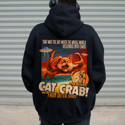 The Giant Cat Crab Geek Printed Back Cotton Hoodie