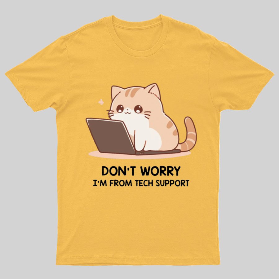 Tech Support Cat Geeky T-Shirt