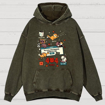 Too Many Cats Alert Vintage Distressed Hoodie