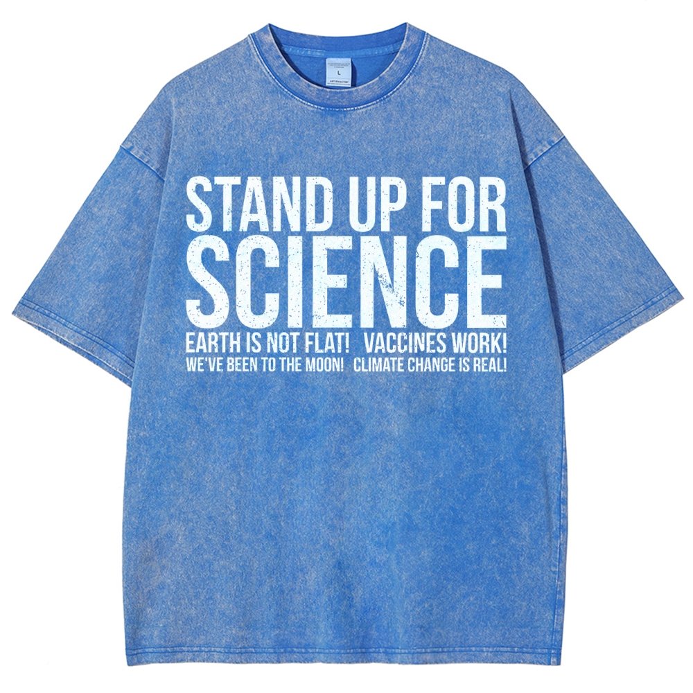 Earth Is Not Flat Stand Up For Science Vintage Distressed T-shirt