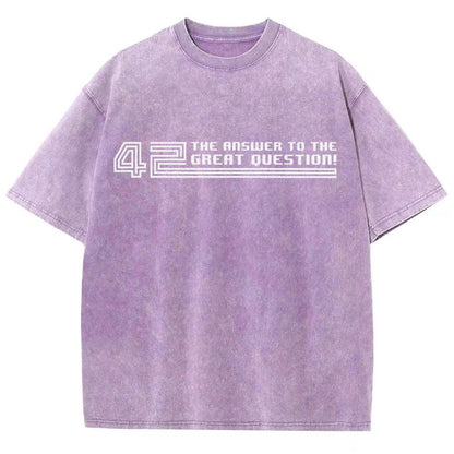 The Answer to the Great Question Vintage Distressed T-shirt