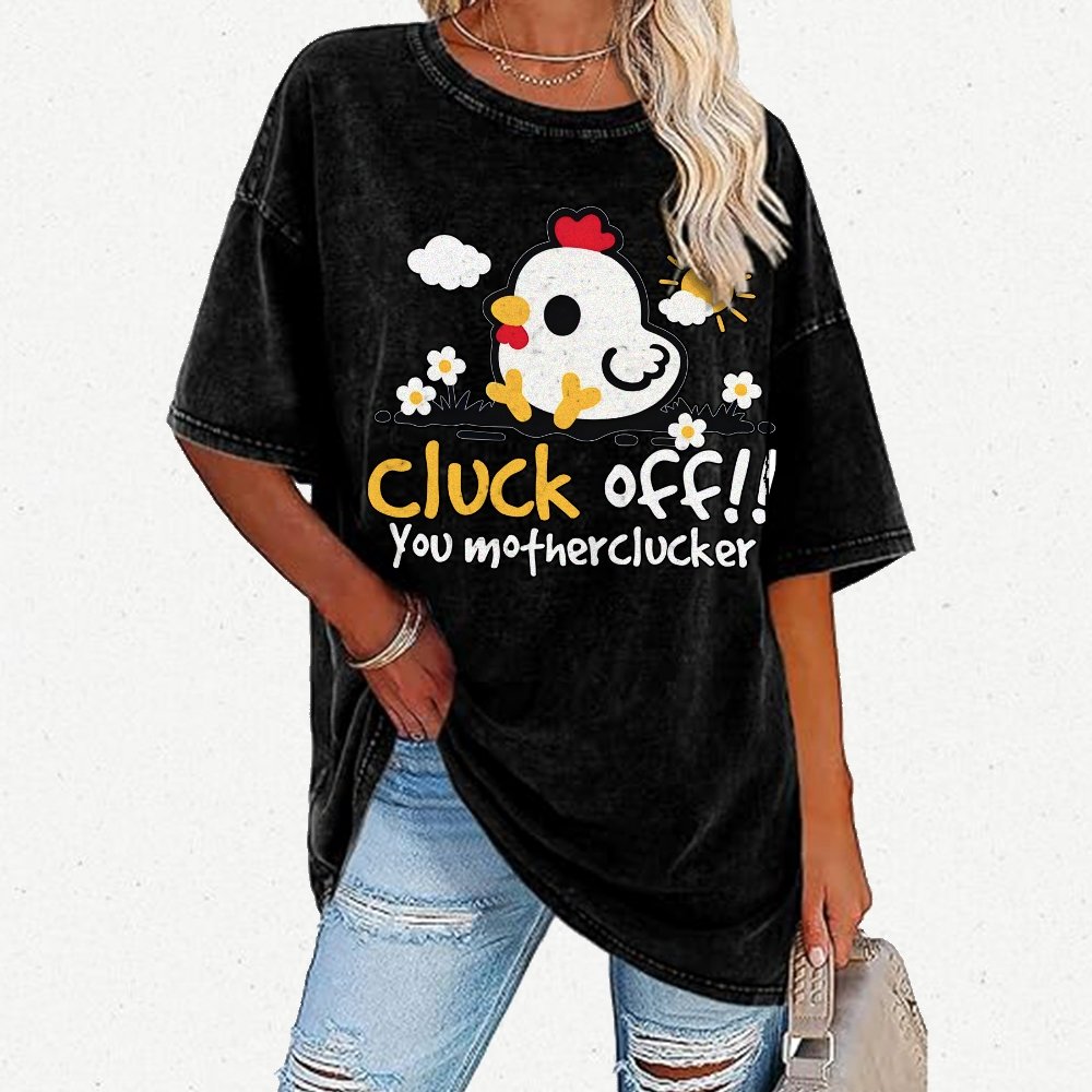 Cluck off Vintage Distressed T-shirt