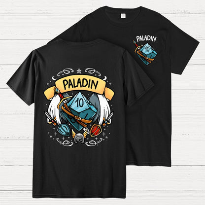 Paladin Dice Front And Back Printing Geek T-Shirt
