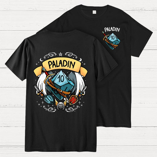 Paladin Dice Front And Back Printing Geek T-Shirt