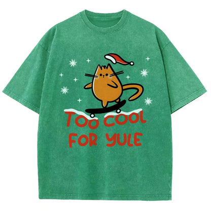Too Cool For Yule Vintage Distressed T-shirt