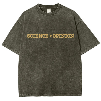 Science vs Opinion Vintage Distressed T-shirt