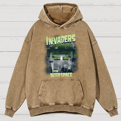 Invaders From Outer Space Vintage Distressed Hoodie