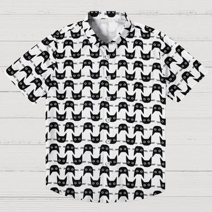 Black cat avatar Geek Hawaiian Shirt
