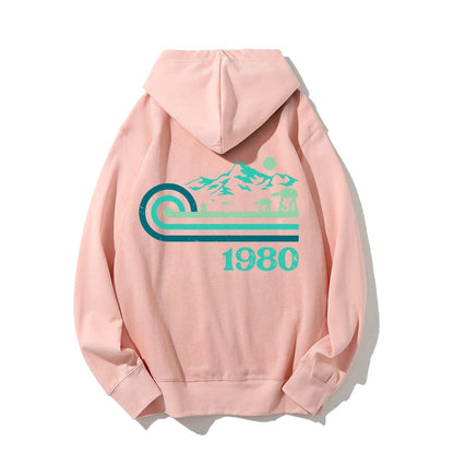 Retro Vintage Base Printed Back Unisex Cotton Hoodie