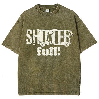 Shitter's Full! Christmas Humor Vintage Distressed T-shirt