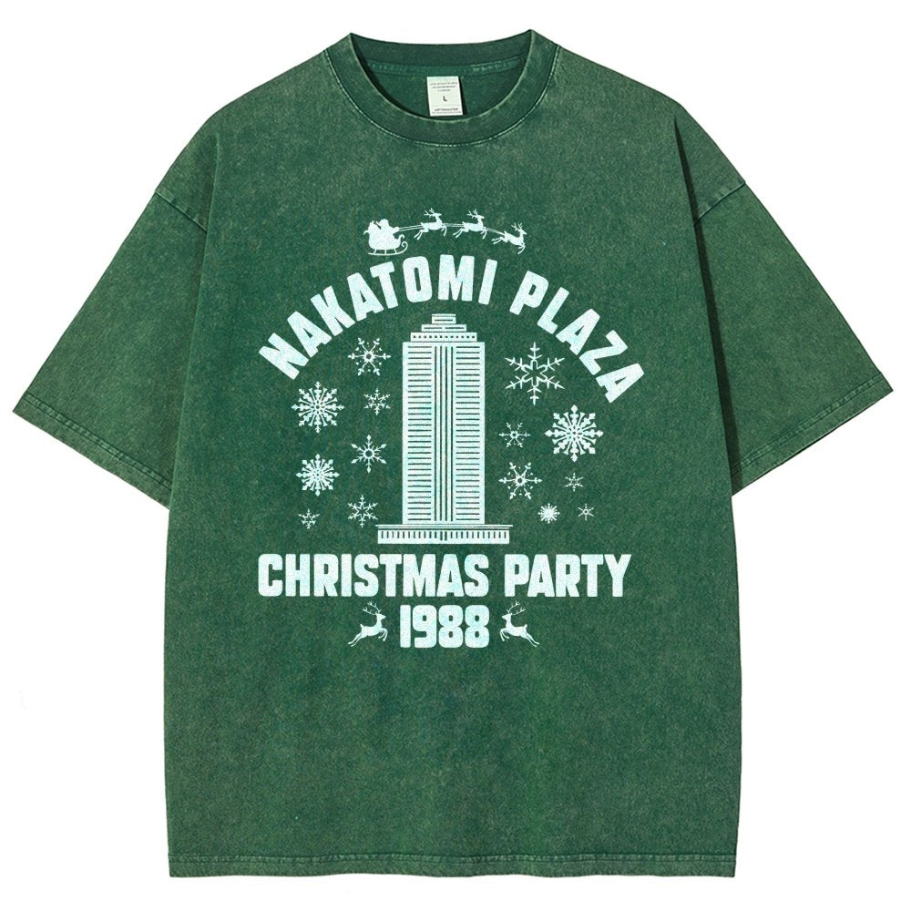 Nakatomi Christmas Party Vintage Distressed T-shirt