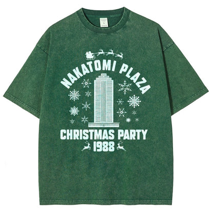 Nakatomi Christmas Party Vintage Distressed T-shirt