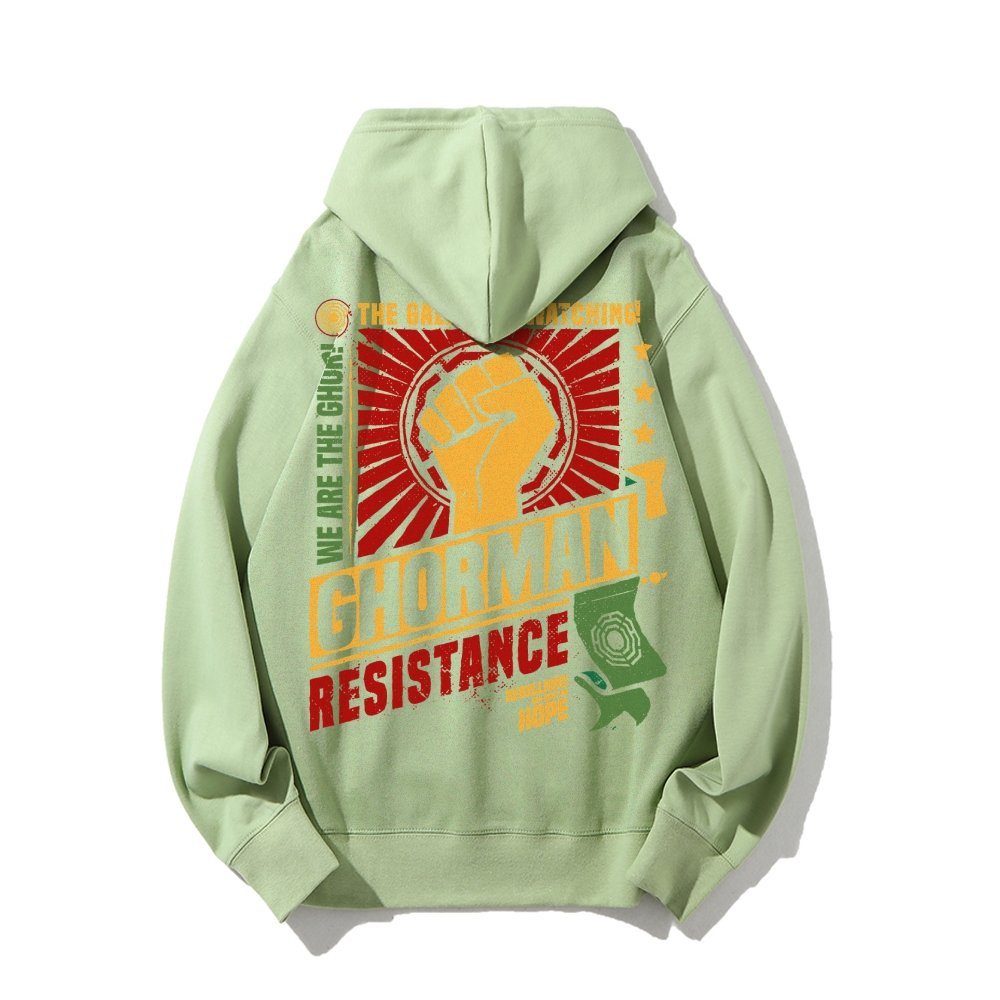 Galactic Resistance Printed Back Cotton Hoodie