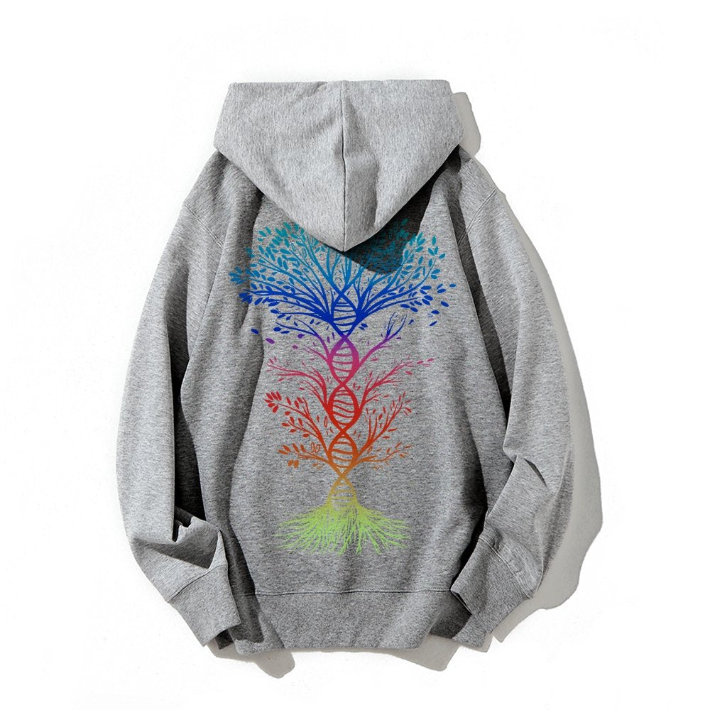DNA Tree Of Life Science Printed Back Unisex Cotton Hoodie