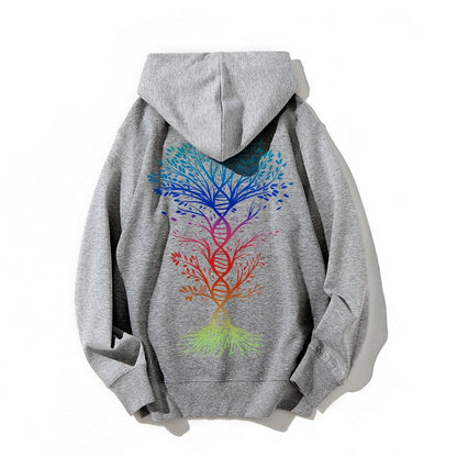 DNA Tree Of Life Science Printed Back Unisex Cotton Hoodie