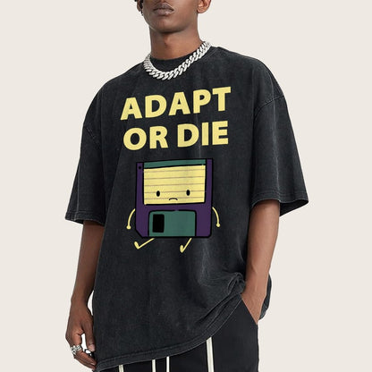 Adapt or Die Floppy Disk Vintage Distressed T-shirt