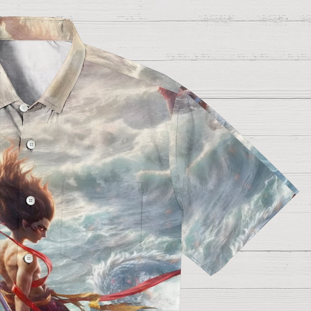 Nezha 2 Sci-Fi Animation Print Geek Hawaiian Shirt