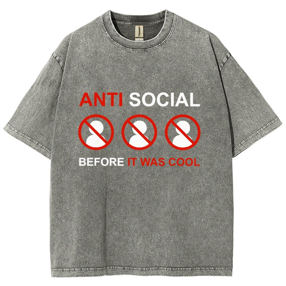 Anti-Social Before It Was Cool Vintage Distressed T-shirt
