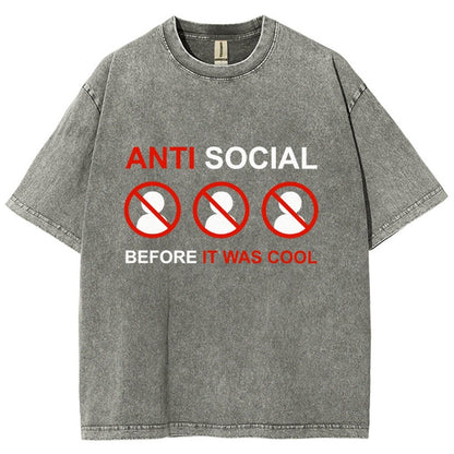 Anti-Social Before It Was Cool Vintage Distressed T-shirt