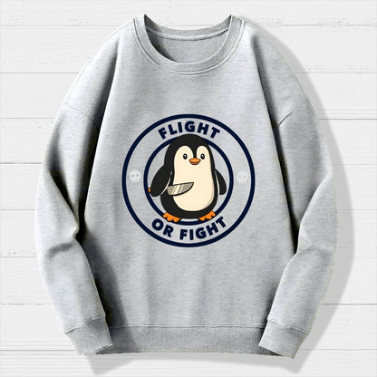 Flight or Fight Penguin Geek Cotton Sweatshirt