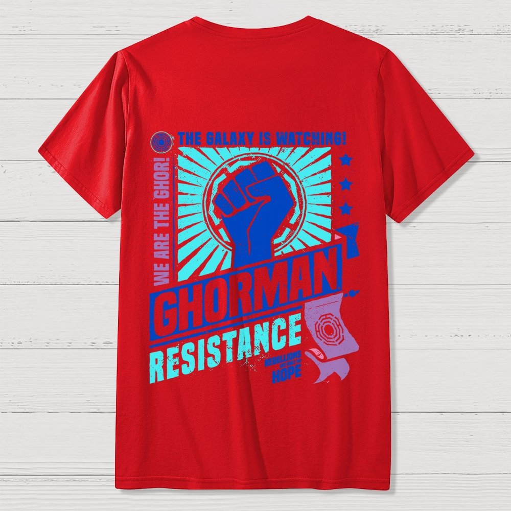 Galactic Resistance Back Printing Geek T-Shirt