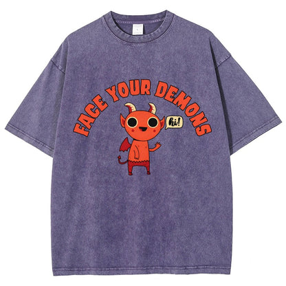 Face Your Demons Vintage Distressed T-shirt