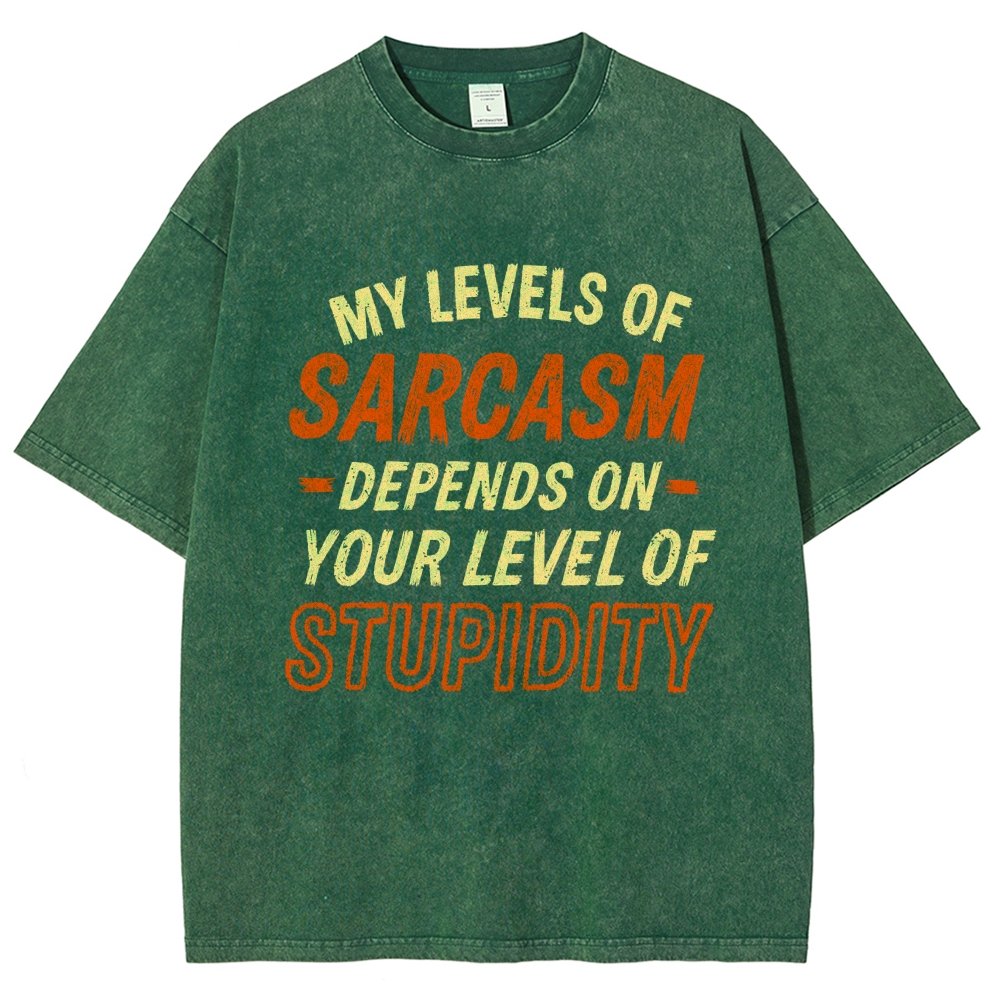 My Level of Sarcasm Depends Vintage Distressed T-shirt