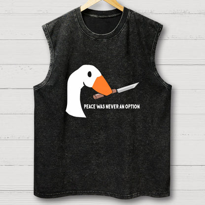 Peace Was Never An Option Vintage Distressed Washed Tank