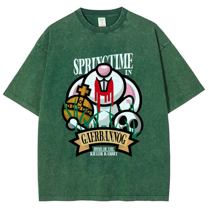 Spring Killer Rabbit Vintage Distressed T-shirt