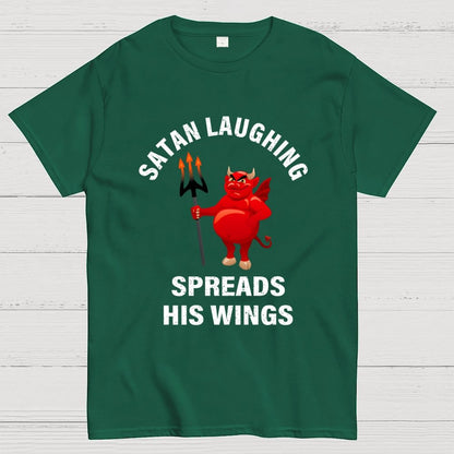 Satan Laughing Spreads His Wings Unisex Geek T-Shirt