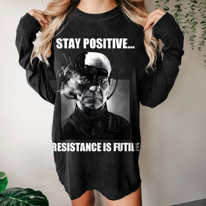 Stay positive... Persistence is key Washed Long Sleeve Tee