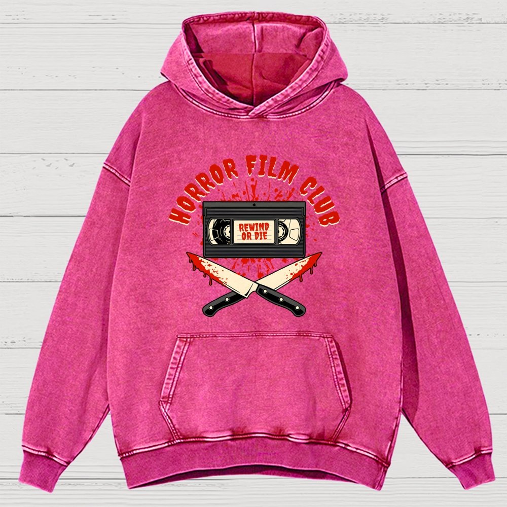 Horror Film Club Vintage Distressed Hoodie