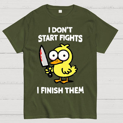 I Don't Start Fights Geek T-Shirt