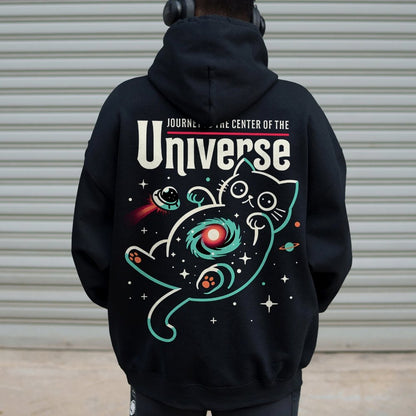 Journey to the Center of the Universe Geek Printed Back Cotton Hoodie