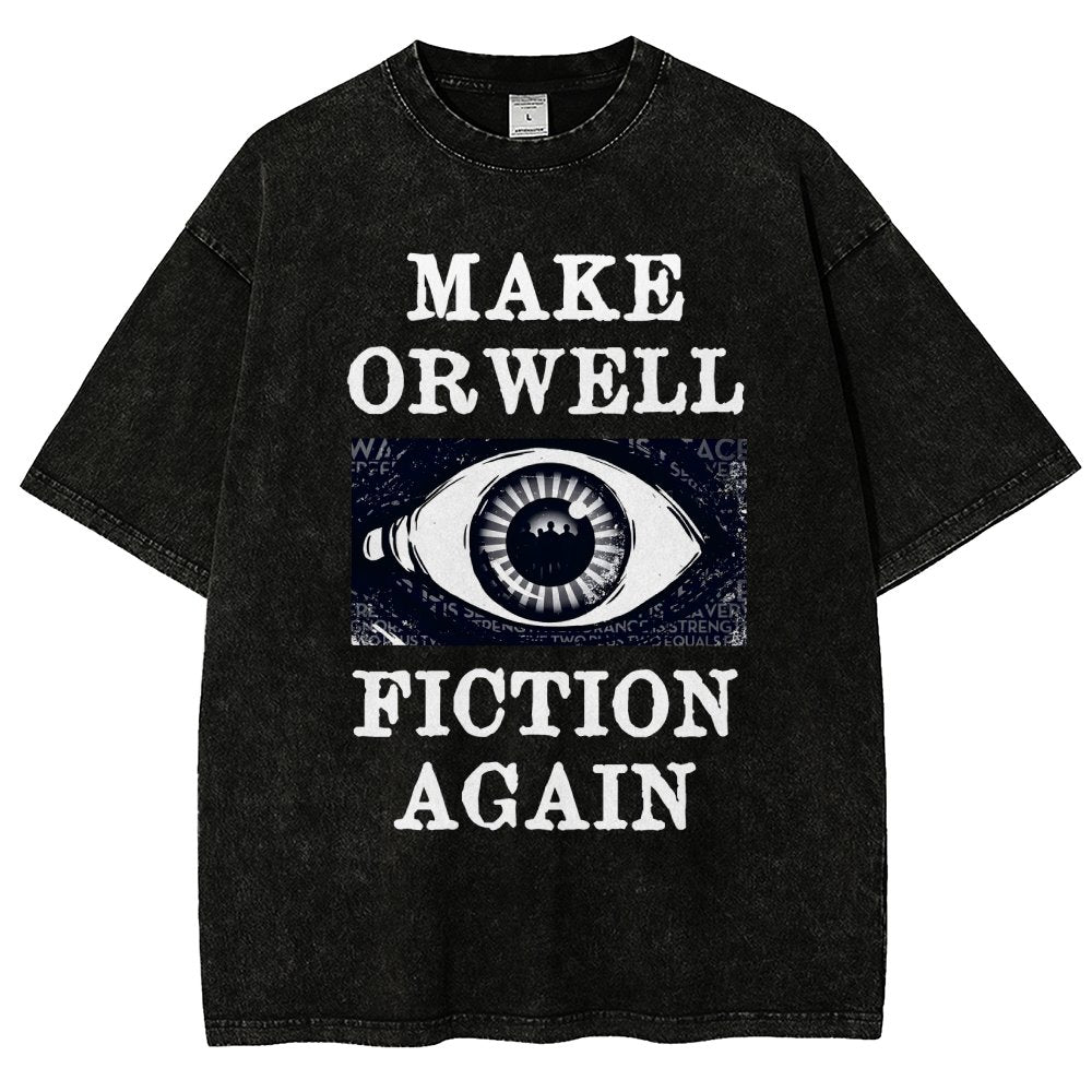 Make Orwell Fiction Again Vintage Distressed T-shirt
