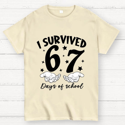 I Survived 67 Days of School Funny Meme Geek T-Shirt