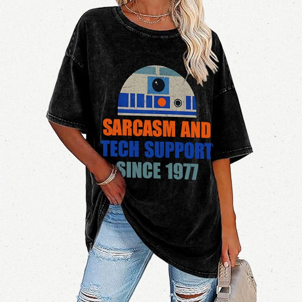 Providing Sarcasm and Tech Support Since 1977 Vintage Distressed T-shirt