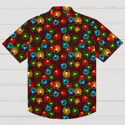 Plaid Christmas Lights Print Geeky Shirt