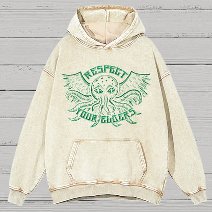 Respect Your Elder Gods Vintage Distressed Hoodie
