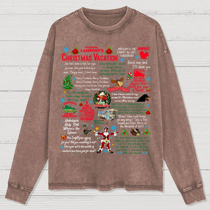 Holiday Vacation Quote Washed Long Sleeve Tee