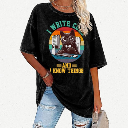 I Write Code And I Know Thing Vintage Distressed T-shirt