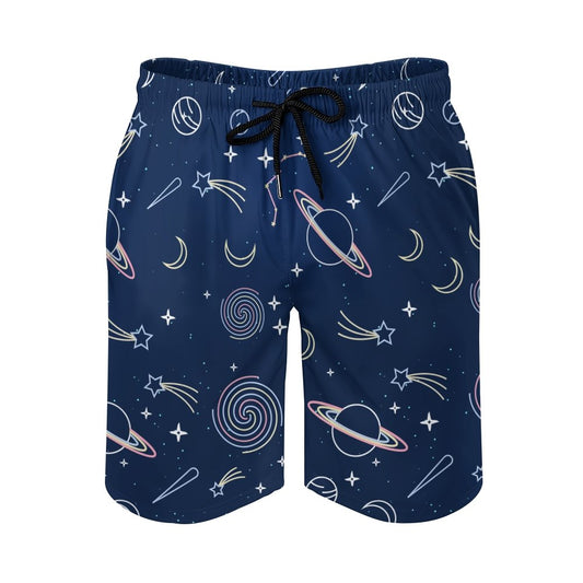 Space Planet Stick Figure Geek Shorts
