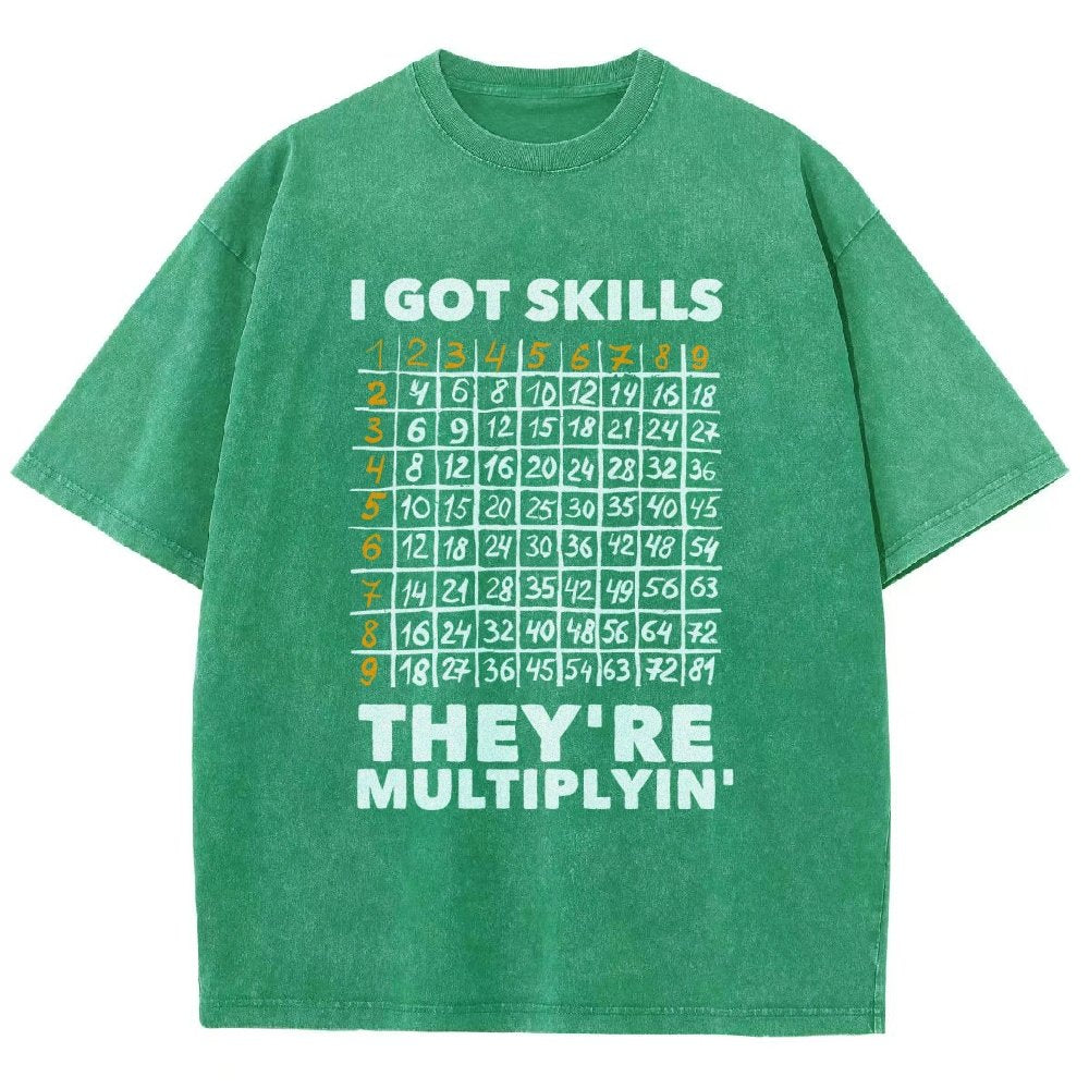 Math Got Skills Multiplying Vintage Distressed T-shirt