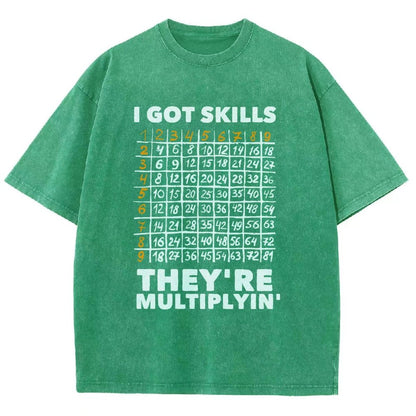 Math Got Skills Multiplying Vintage Distressed T-shirt