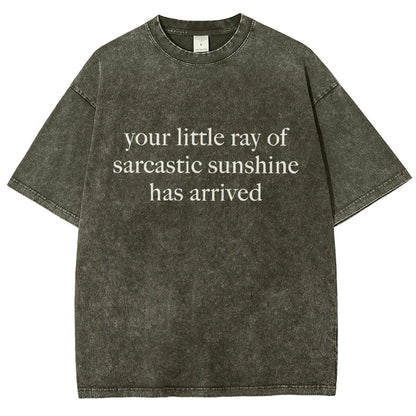 Your Little Ray of Sarcastic Sunshine Has Arrived Vintage Distressed T-shirt