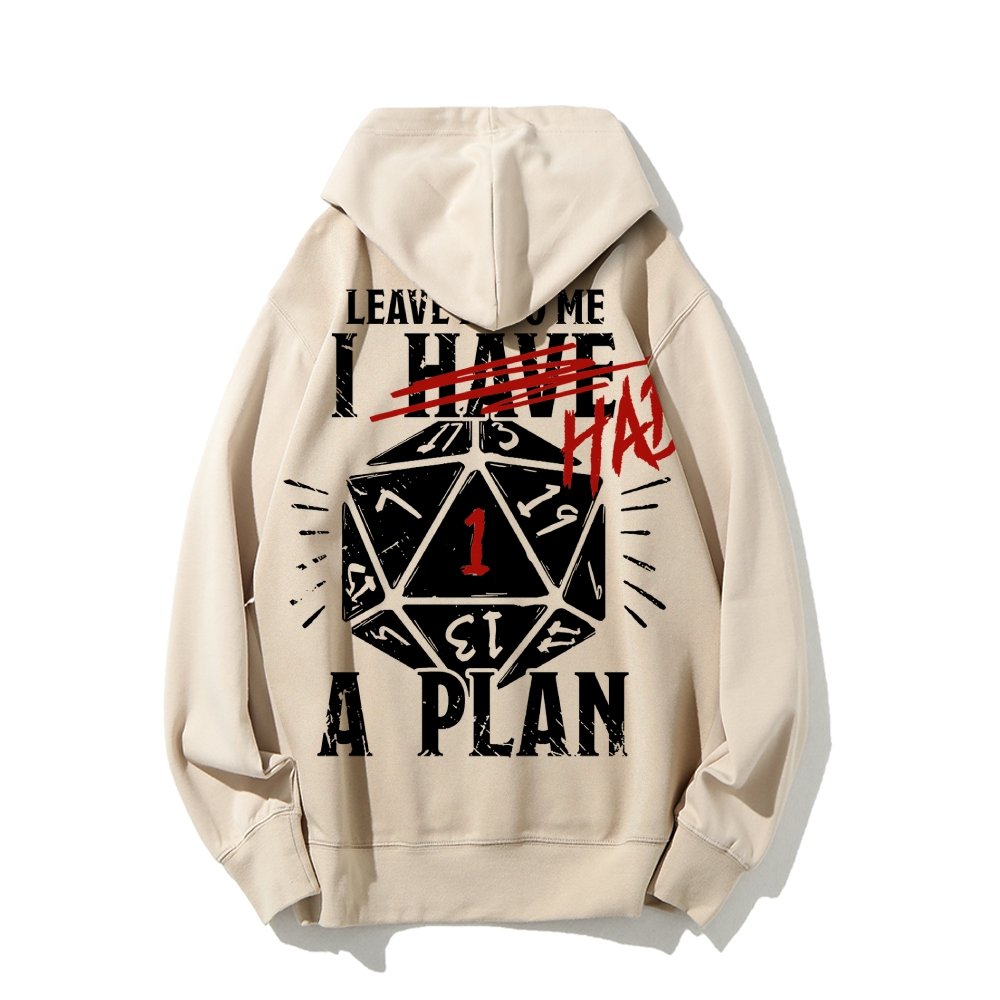 I Had A Plan Nerdy Printed Back Cotton Hoodie