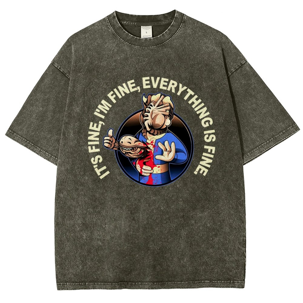 I'M Fine Everything Is Fine Vintage Distressed T-shirt